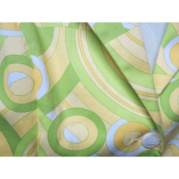 Briggs New York Size 12 Bright Fun Yellow Green Circle Print Jacket Blazer - Picture 2 of 6